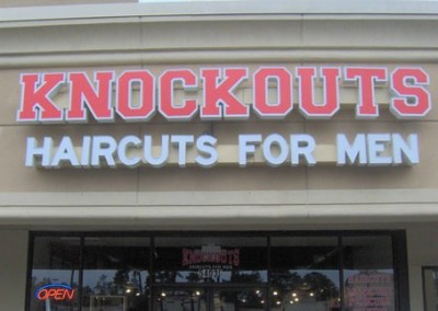Knockouts Haircuts - Houston - Individual Letters Building Sign