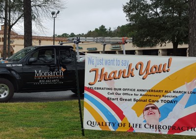 Quality of Life Chiropractic -  Special Event Outdoor Banner - Double Sided