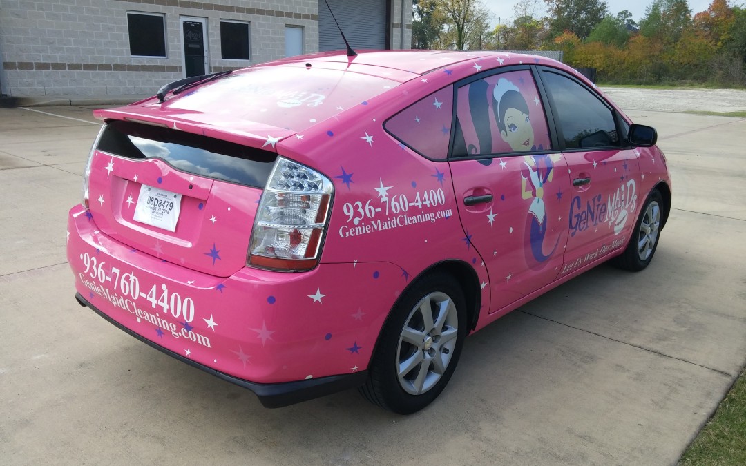 Full-body Vehicle Wrap Custom Made in Conroe, TX for Genie Maids
