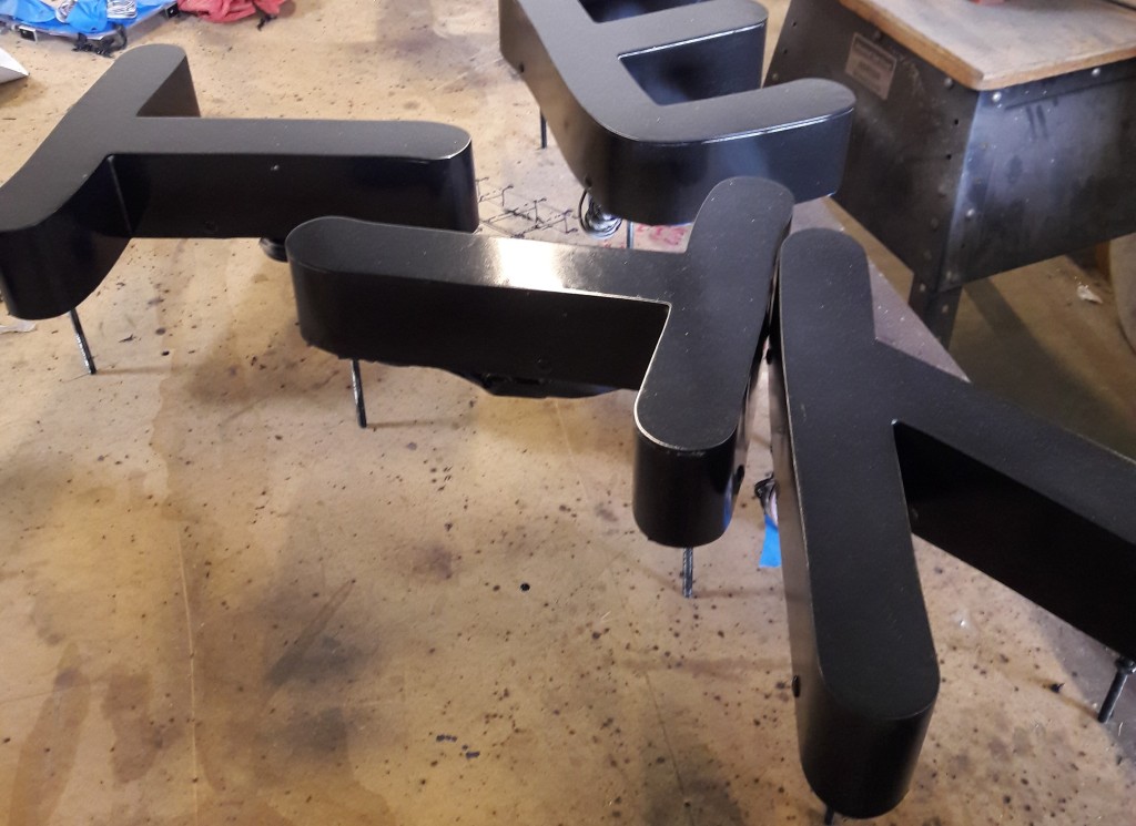 Letter sign painted and ready for installation